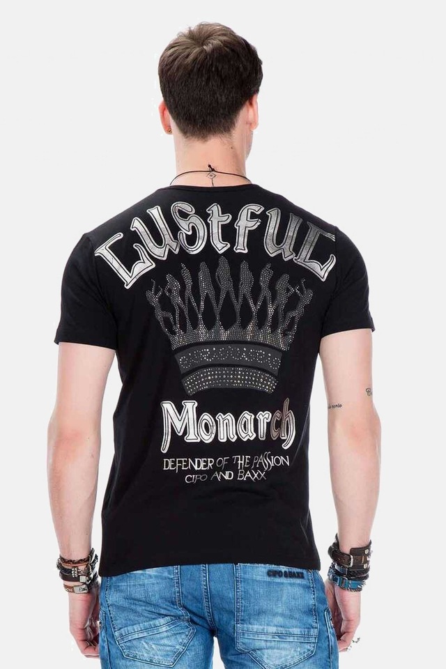 Cipo & Baxx T-Shirt »Herren T-Shirt mit Foil-Print« mit Foil-Print, CT-377