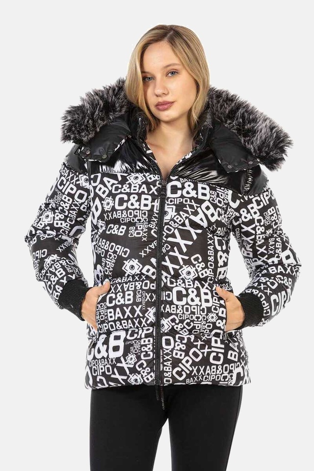Cipo & Baxx Winterjacke »Jacken« mit Kapuze mit modischem Allover-Print, WM129
