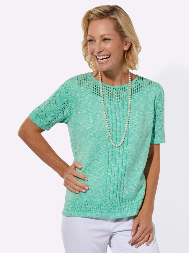 Classic Rundhalspullover »Ajour-Pullover«