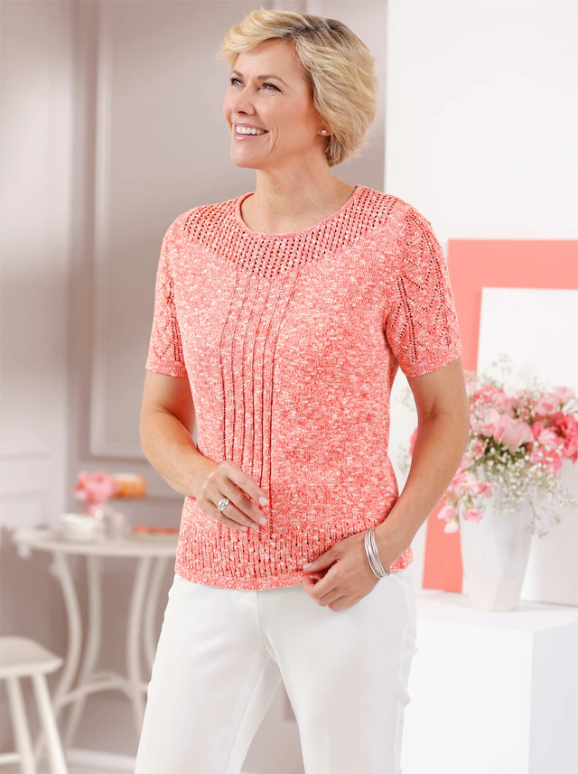 Classic Rundhalspullover »Ajour-Pullover«