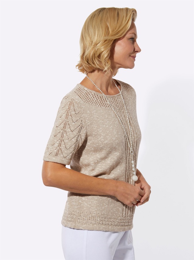 Classic Rundhalspullover »Ajour-Pullover«