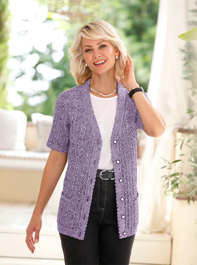 Classic Basics Ajourstrickjacke