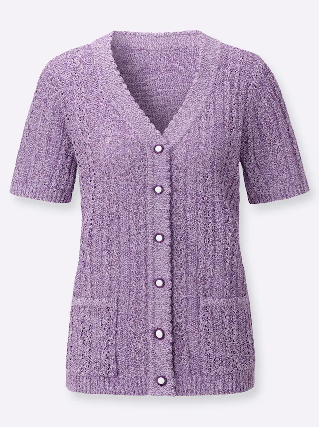Classic Basics Ajourstrickjacke