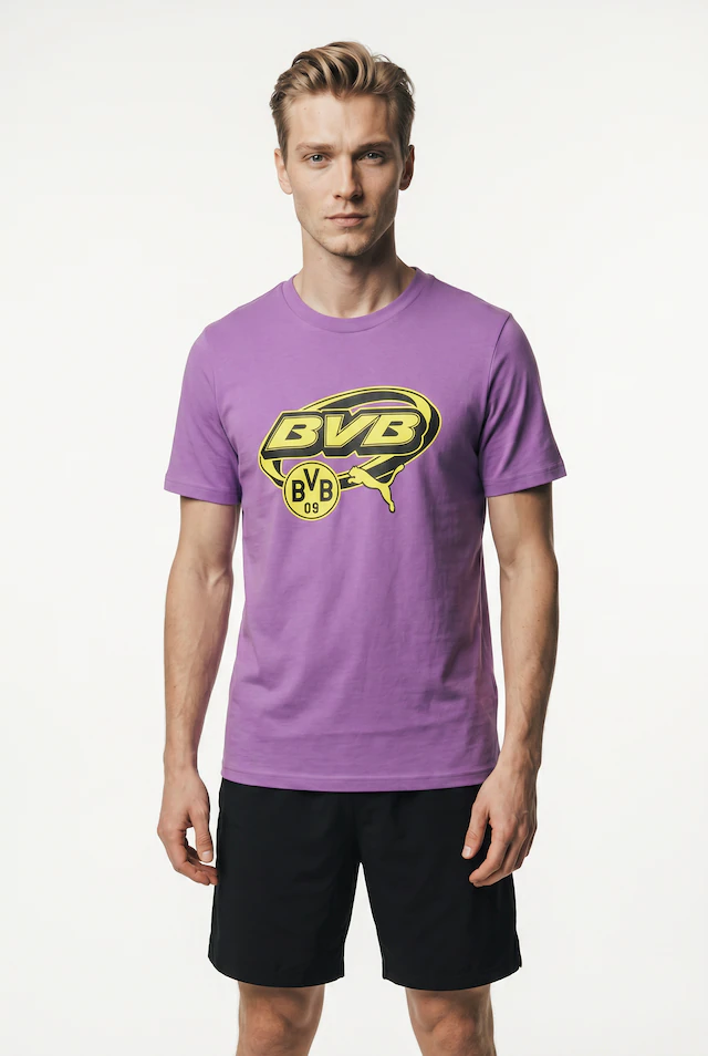 PUMA Trainingsshirt »BVB FTBLCULTURE TEE« Regular Fit, Kurzarm, Rundhalsausschnitt, aus Baumwolle