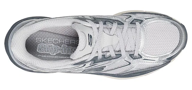 Skechers Slip-On Sneaker »STAMINA SPORT« Retro Sneaker, Schnürschuh mit Metallic-Besätzen
