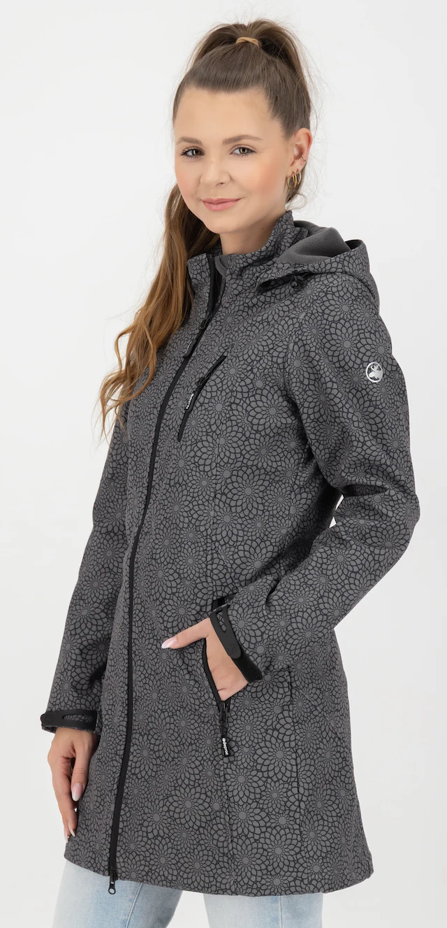 DEPROC Active Softshellmantel »SHELBY PEAK XII Softshell Kurzmantel Longjacket« leichter Softshell Kurzmantel mit abnehmbarer Kapuze