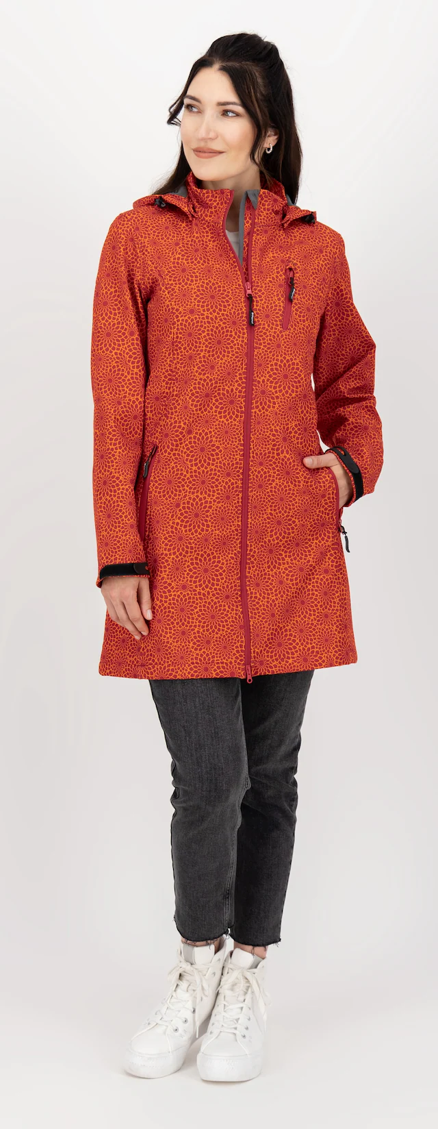 DEPROC Active Softshellmantel »SHELBY PEAK XII Softshell Kurzmantel Longjacket« leichter Softshell Kurzmantel mit abnehmbarer Kapuze