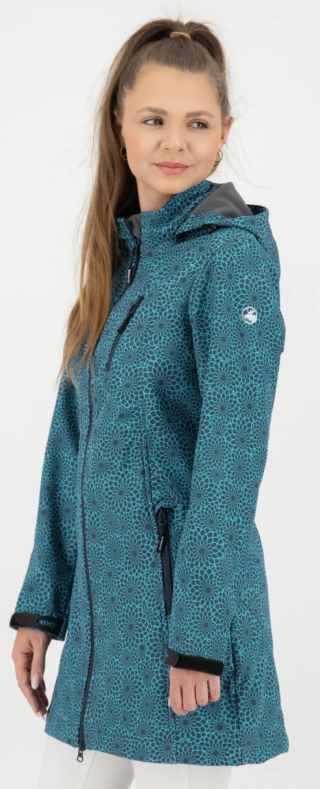 DEPROC Active Softshellmantel »SHELBY PEAK XII Softshell Kurzmantel Longjacket« leichter Softshell Kurzmantel mit abnehmbarer Kapuze