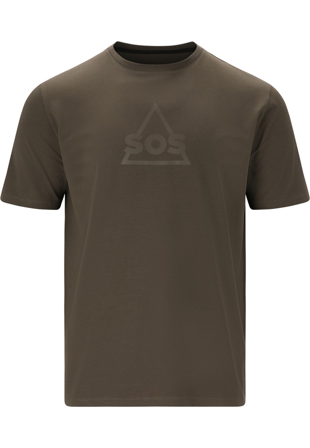 SOS Funktionsshirt »Kvitfjell« mit biologischer Baumwolle und subtilem SOS-Print
