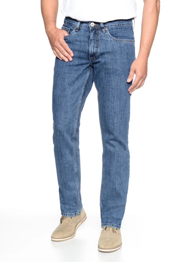 HERO by John Medoox 5-Pocket-Jeans »Denver Regular Straight Stretch Jeans« Straight Fit Casual Clean Wash Denim Jeans für Herren