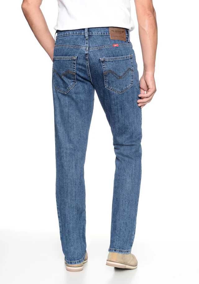 HERO by John Medoox 5-Pocket-Jeans »Denver Regular Straight Stretch Jeans« Straight Fit Casual Clean Wash Denim Jeans für Herren