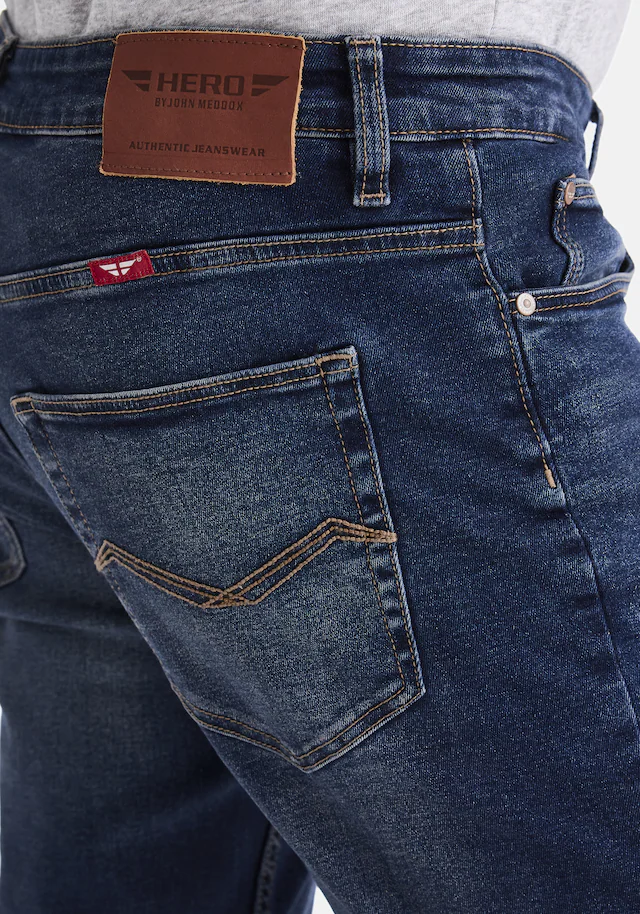 HERO by John Medoox 5-Pocket-Jeans »Denver Regular Straight Stretch Jeans« Straight Fit Casual Clean Wash Denim Jeans für Herren