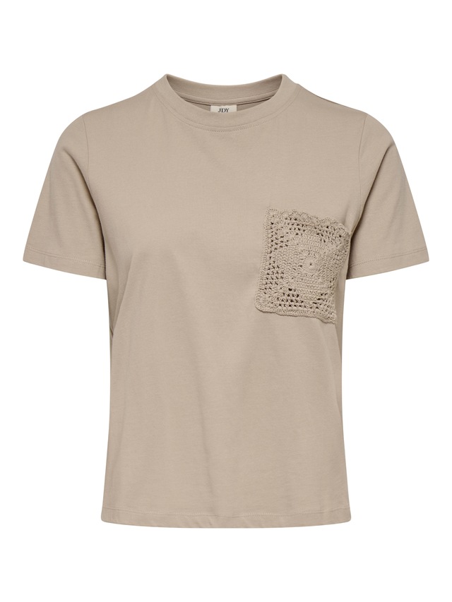 JDY Kurzarmshirt »JDYSELMA S/S CROCHET POCKET TOP JRS NOOS«