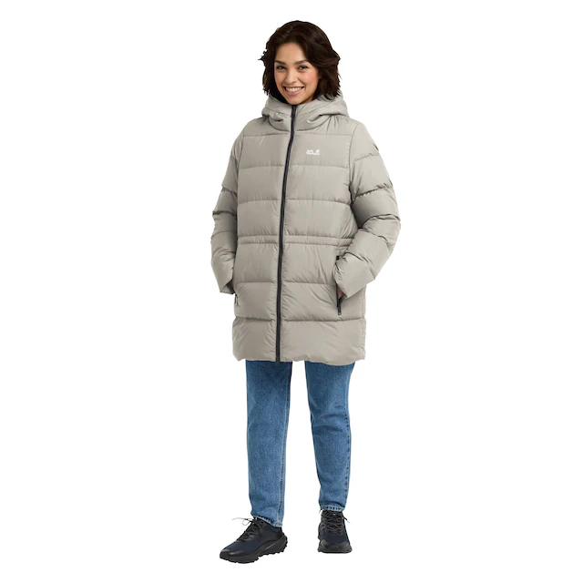 Jack Wolfskin Daunenmantel »FROZEN PALACE LONG JKT W RDS« mit Kapuze, wärmeisolierende Füllung, winddicht