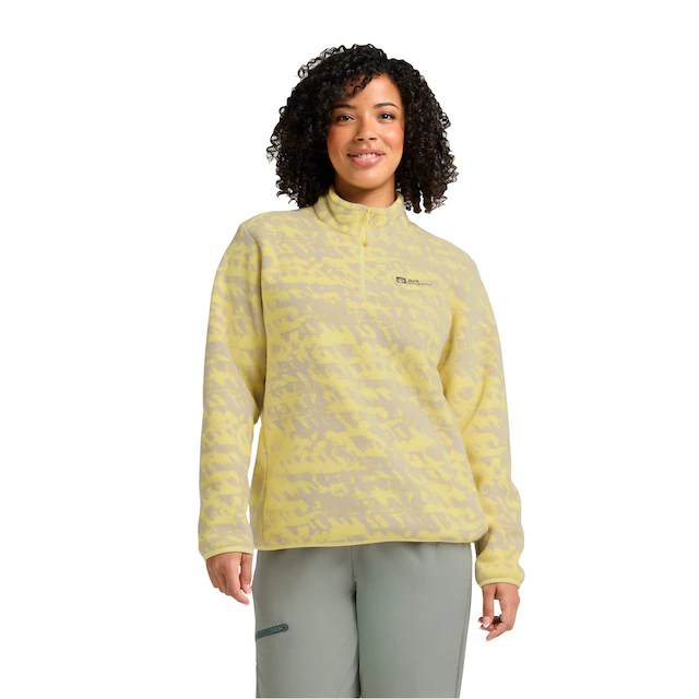 Jack Wolfskin Strickfleece-Pullover mit All-Over-Print, aus 200er Fleece