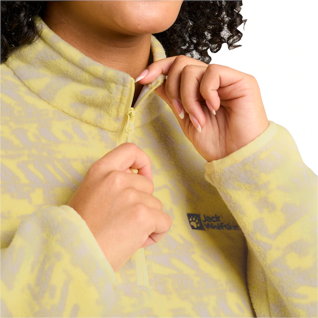 Jack Wolfskin Strickfleece-Pullover mit All-Over-Print, aus 200er Fleece