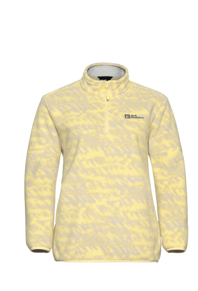 Jack Wolfskin Strickfleece-Pullover mit All-Over-Print, aus 200er Fleece