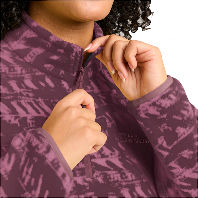 Jack Wolfskin Strickfleece-Pullover mit All-Over-Print, aus 200er Fleece