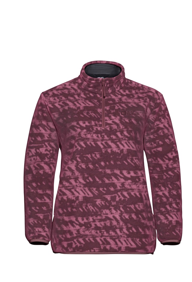 Jack Wolfskin Strickfleece-Pullover mit All-Over-Print, aus 200er Fleece