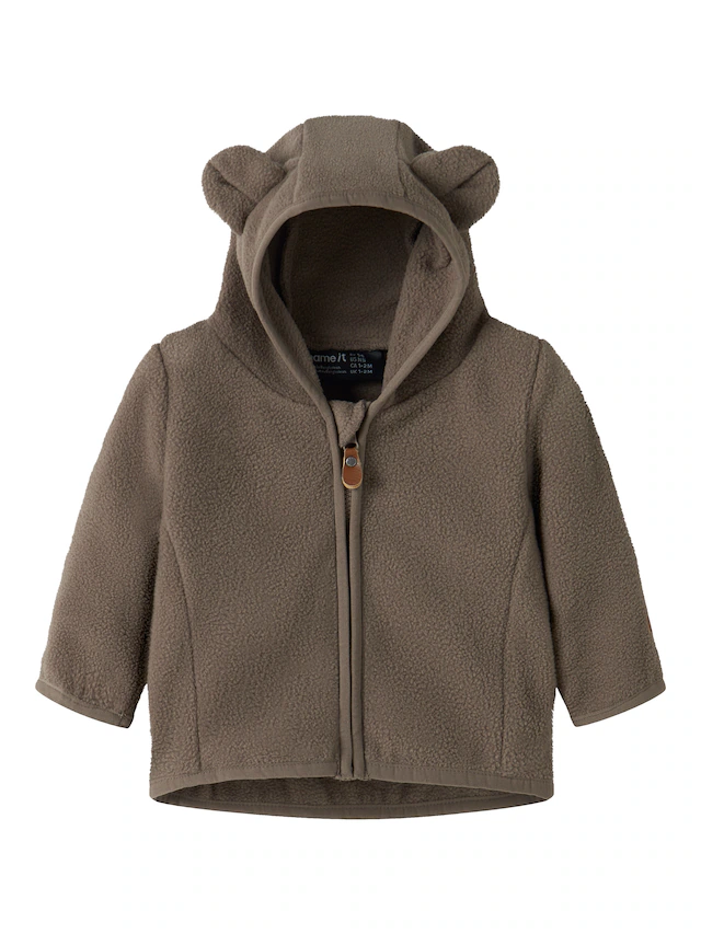Name It Kapuzenfleecejacke »NBNMEEKO FLEECE JACKET MELANGE« mit Kapuze Fleece, Reißverschluss mit Kinnschutz