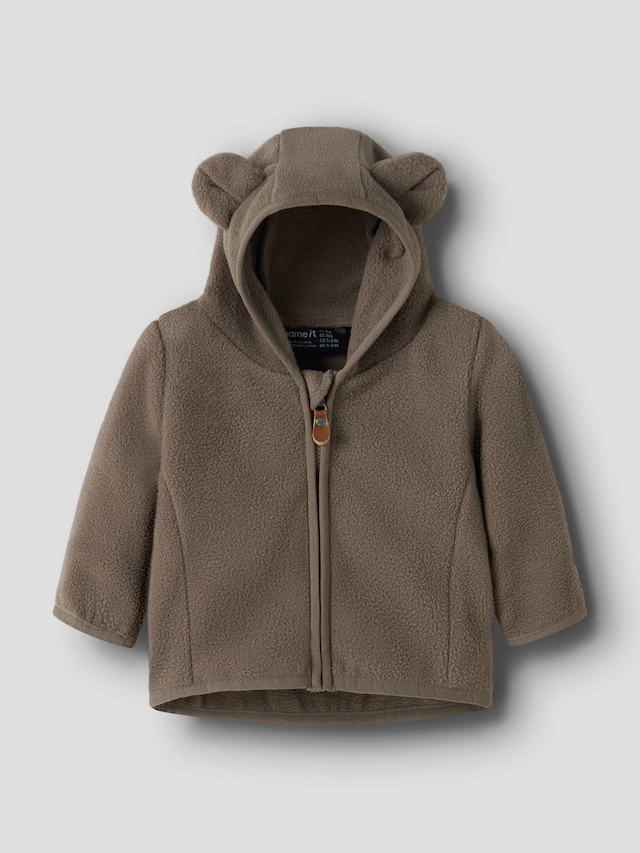 Name It Kapuzenfleecejacke »NBNMEEKO FLEECE JACKET MELANGE« mit Kapuze Fleece, Reißverschluss mit Kinnschutz