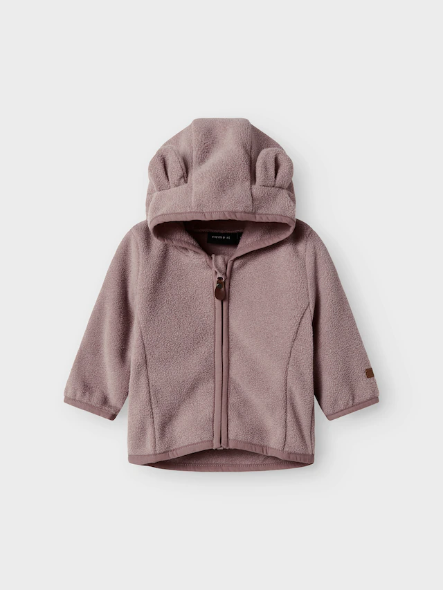 Name It Kapuzenfleecejacke »NBNMEEKO FLEECE JACKET MELANGE« mit Kapuze Fleece, Reißverschluss mit Kinnschutz