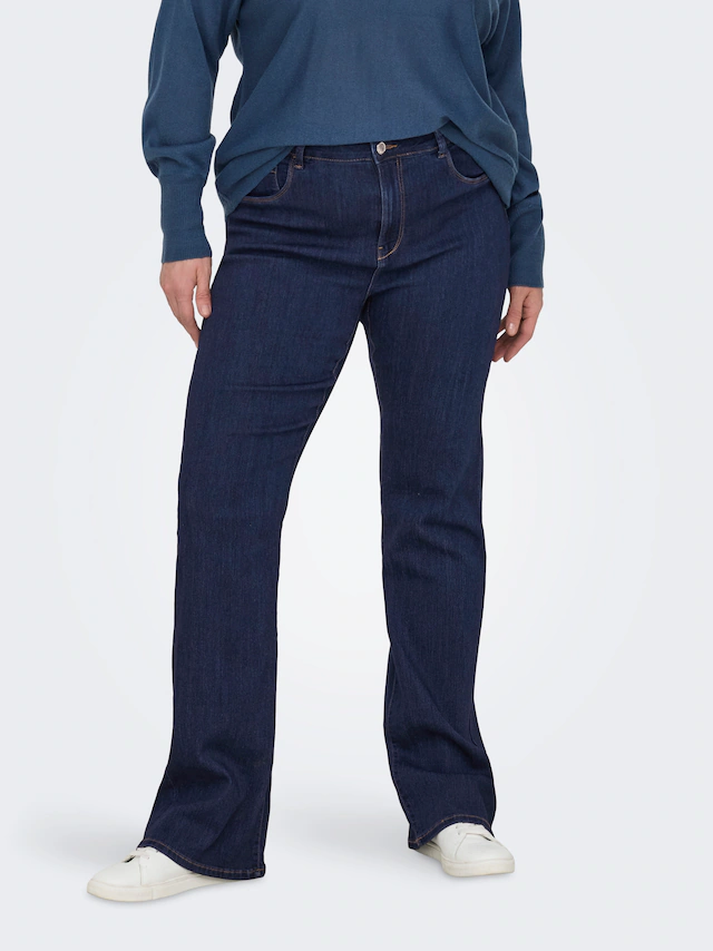 ONLY CARMAKOMA Bootcut-Jeans »CARTHUNDER LIFE MID PUSH UP FLARED DNM«