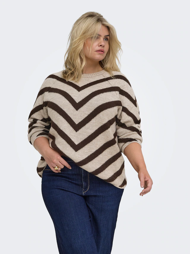 ONLY CARMAKOMA Strickpullover »CARELIZA L/S PULLOVER KNT NOOS« Kunstfaser