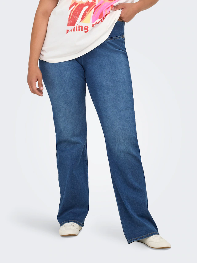 ONLY CARMAKOMA Jeansleggings »CARROYAL MID WAIST FLARED LEGGING«