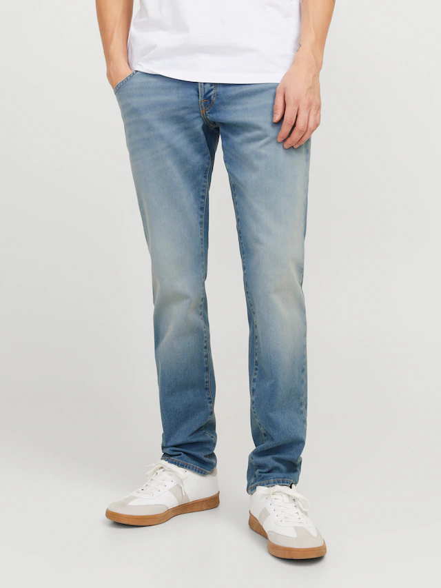 Jack & Jones Tapered-fit-Jeans »JJIMIKE mit Stretch, Used-Look und bequemer Passform« mit Abriebeffekten