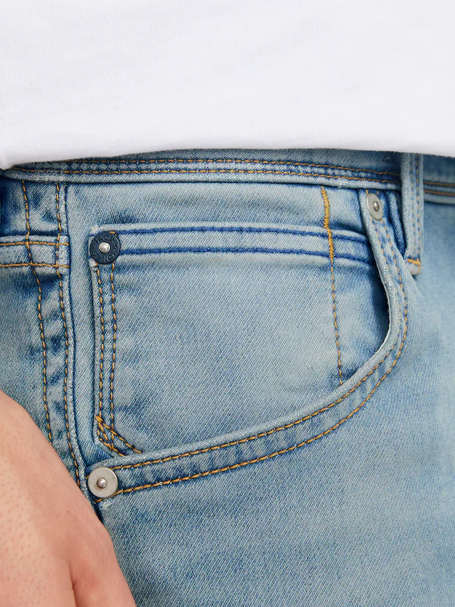Jack & Jones Tapered-fit-Jeans »JJIMIKE mit Stretch, Used-Look und bequemer Passform« mit Abriebeffekten