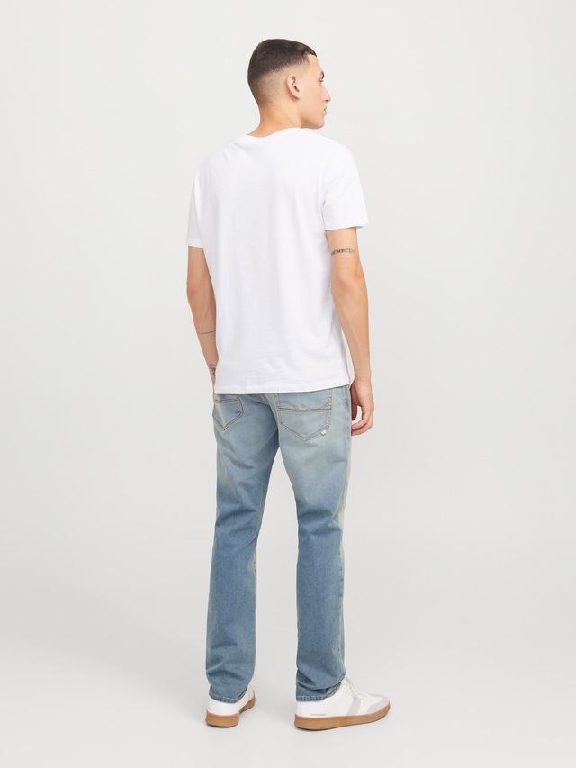 Jack & Jones Tapered-fit-Jeans »JJIMIKE mit Stretch, Used-Look und bequemer Passform« mit Abriebeffekten