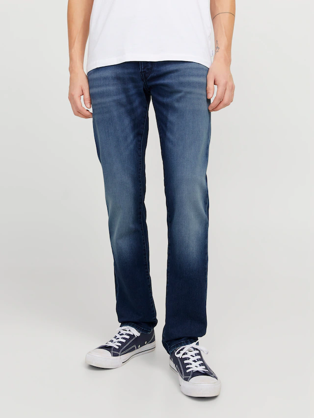 Jack & Jones Tapered-fit-Jeans »JJIMIKE mit Stretch, Used-Look und bequemer Passform« mit Abriebeffekten