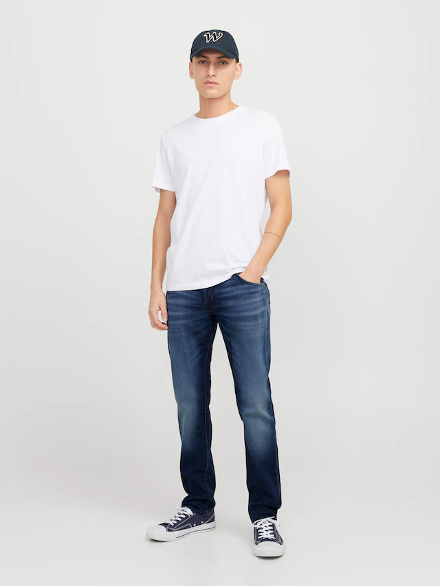 Jack & Jones Tapered-fit-Jeans »JJIMIKE mit Stretch, Used-Look und bequemer Passform« mit Abriebeffekten