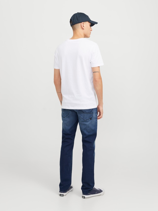 Jack & Jones Tapered-fit-Jeans »JJIMIKE mit Stretch, Used-Look und bequemer Passform« mit Abriebeffekten