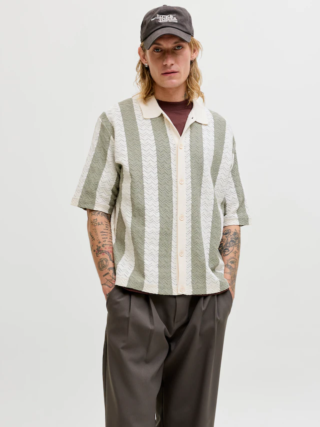 Jack & Jones Polokragenpullover »JORTYLER KNIT SS POLO SN« Baumwollmischung, relaxed fit