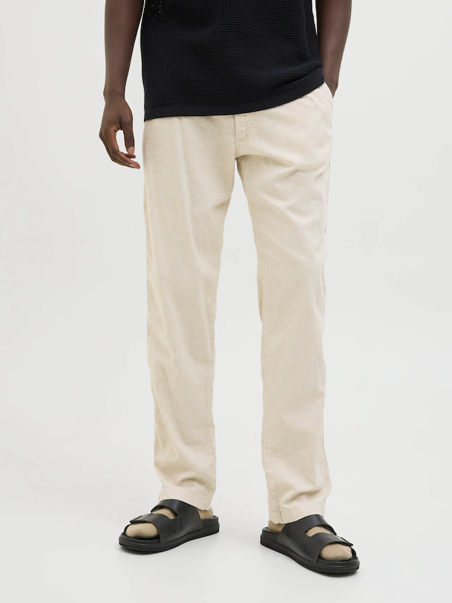 Jack & Jones Stoffhose »JPSTKANE HYBRID BONDI JOGGER SN« Baumwolle mit Leinen, locker geschnitten