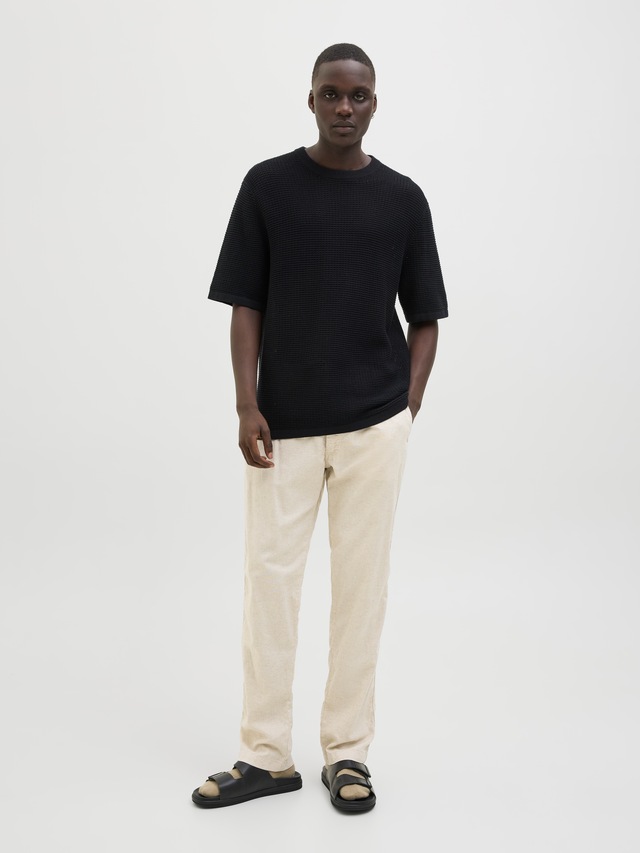 Jack & Jones Stoffhose »JPSTKANE HYBRID BONDI JOGGER SN« Baumwolle mit Leinen, locker geschnitten