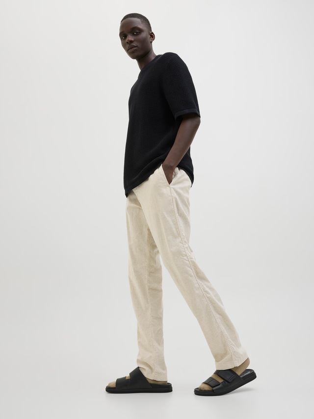 Jack & Jones Stoffhose »JPSTKANE HYBRID BONDI JOGGER SN« Baumwolle mit Leinen, locker geschnitten