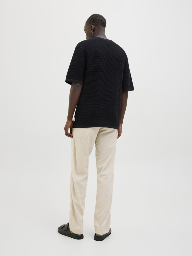 Jack & Jones Stoffhose »JPSTKANE HYBRID BONDI JOGGER SN« Baumwolle mit Leinen, locker geschnitten