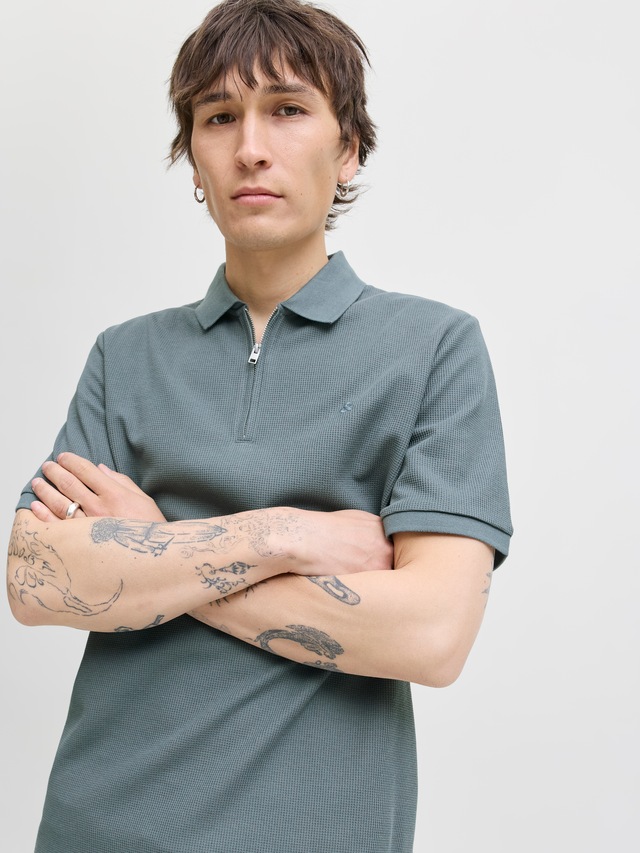 Jack & Jones Poloshirt »JJEAUSTIN ZIP POLO SS NOOS« mit Polokragen