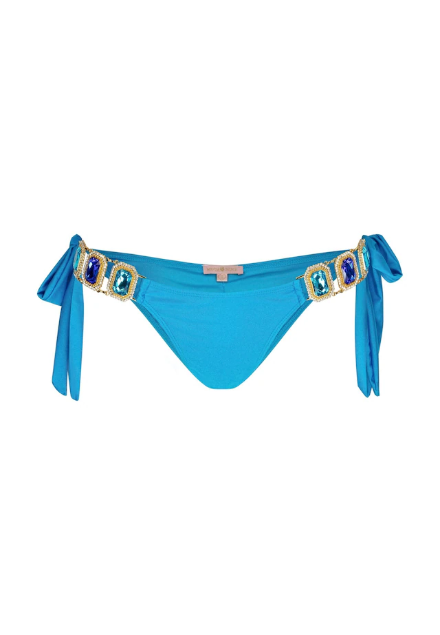 Moda Minx Bikini-Hose »Boujee Tie Side Brazilian« Panty, 1 Stk. mit stilvollem Steinbesatz