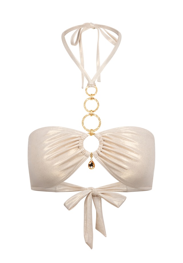 Moda Minx Triangel-Bikini-Top »Kos Pendant Hoop« 1 Stk. in tollem Schimmer-Look
