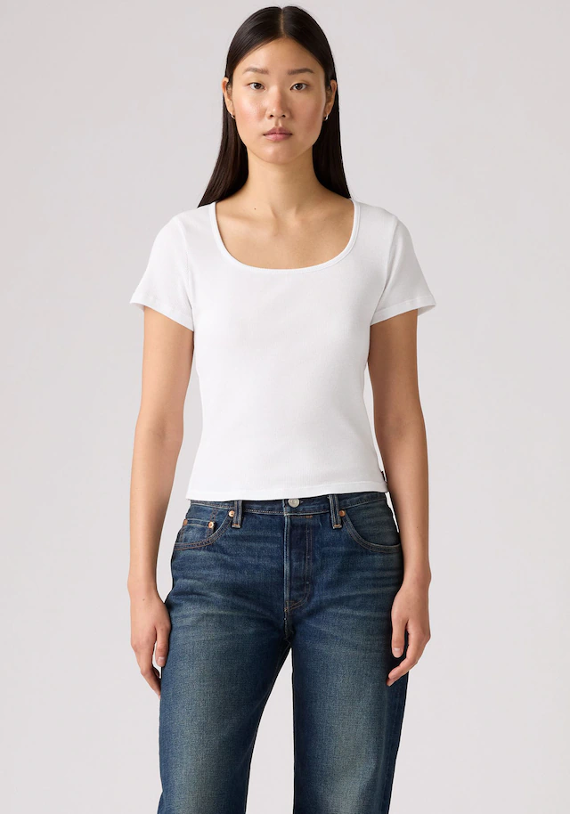 Levi's® T-Shirt »Levi's® Essential T-Shirt mit quadratischem Ausschnitt« Feinrippqualität
