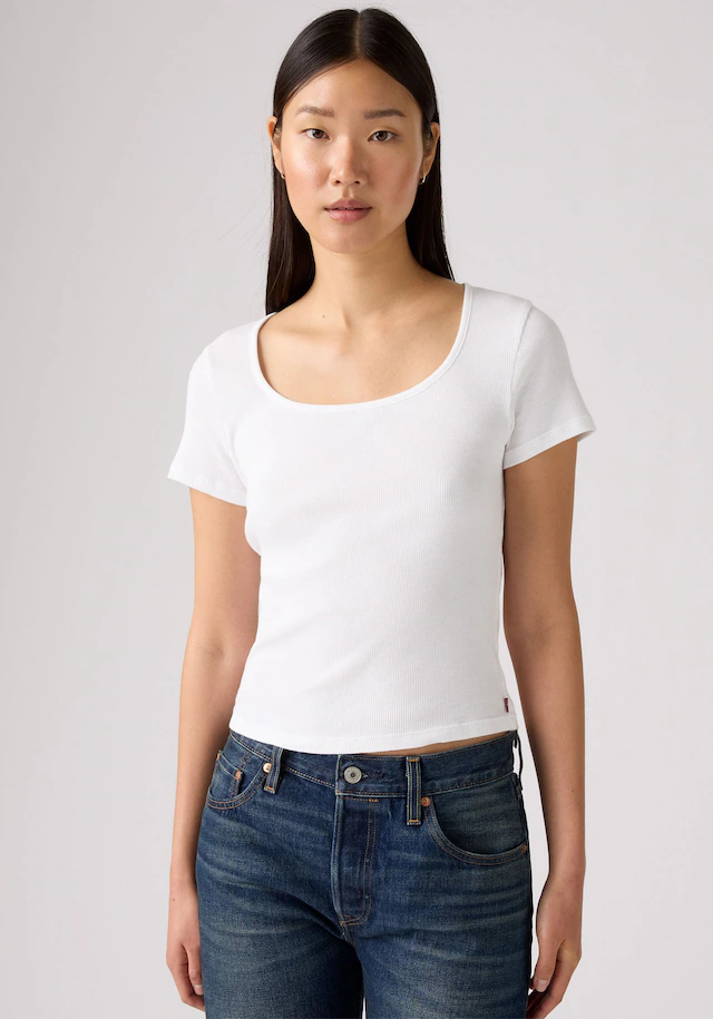 Levi's® T-Shirt »Levi's® Essential T-Shirt mit quadratischem Ausschnitt« Feinrippqualität