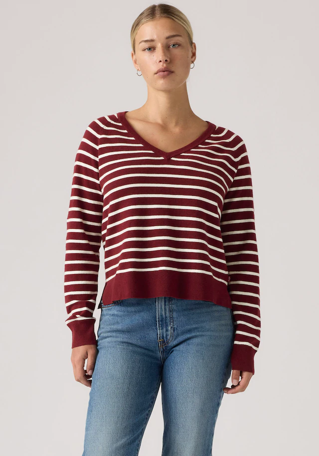 Levi's® V-Ausschnitt-Pullover »SUPER SOFT VNECK PULLOVER« im Bund beidseitig mit kurzem Schlitz