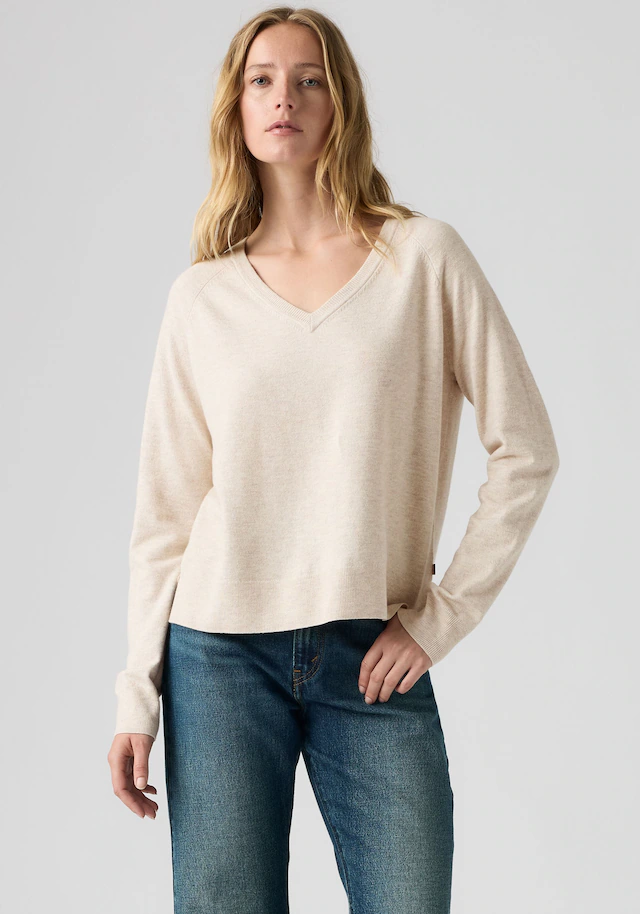 Levi's® V-Ausschnitt-Pullover »SUPER SOFT VNECK PULLOVER« im Bund beidseitig mit kurzem Schlitz
