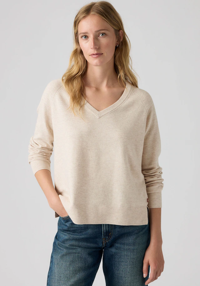 Levi's® V-Ausschnitt-Pullover »SUPER SOFT VNECK PULLOVER« im Bund beidseitig mit kurzem Schlitz