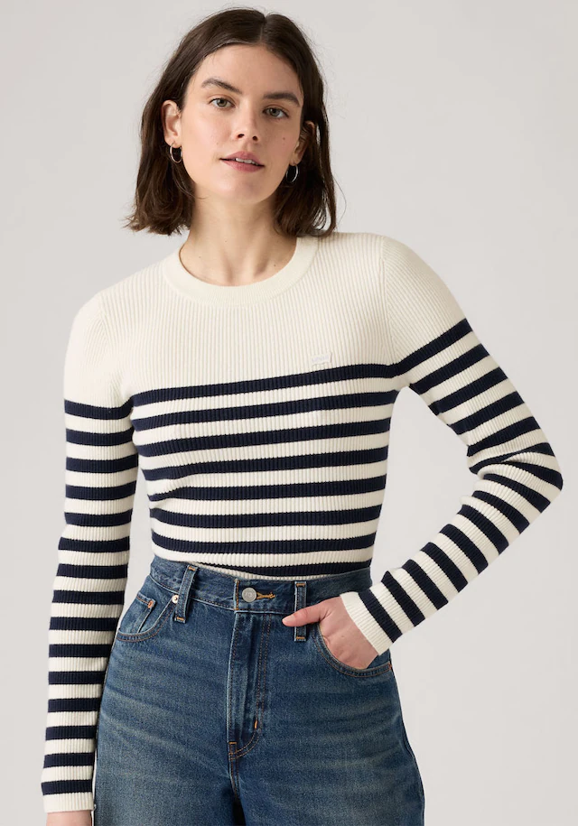 Levi's® Rundhalspullover »RIB CREW SWEATER« Geripptes Strickmuster