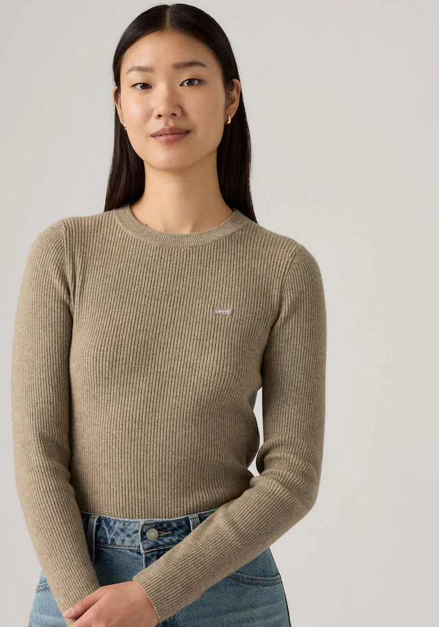 Levi's® Rundhalspullover »RIB CREW SWEATER« Geripptes Strickmuster